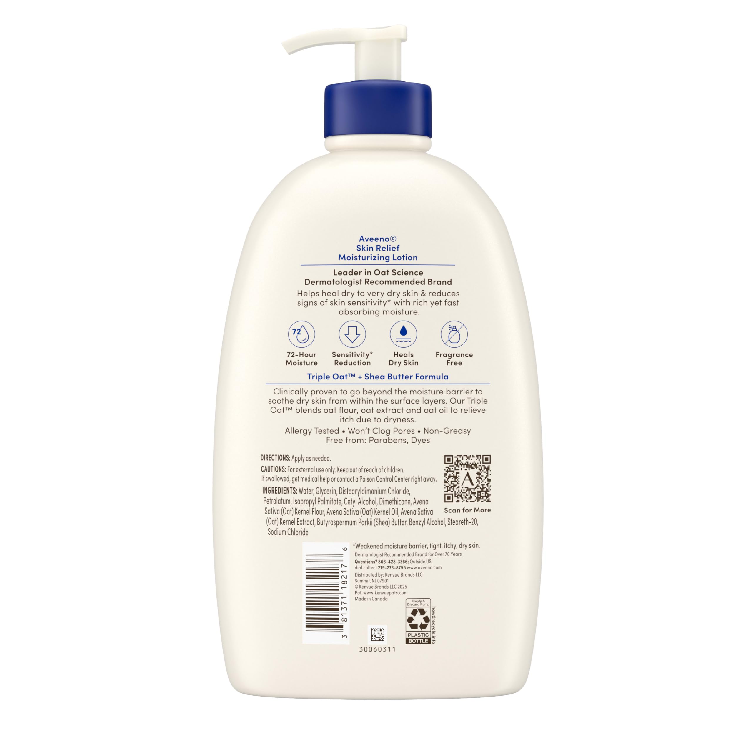Uso diario para cuidado de la piel sensible con Aveeno.