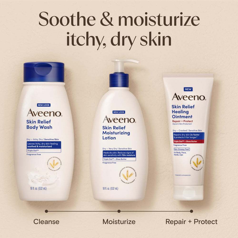 Aveeno Skin Relief, ideal para piel sensible y uso diario.