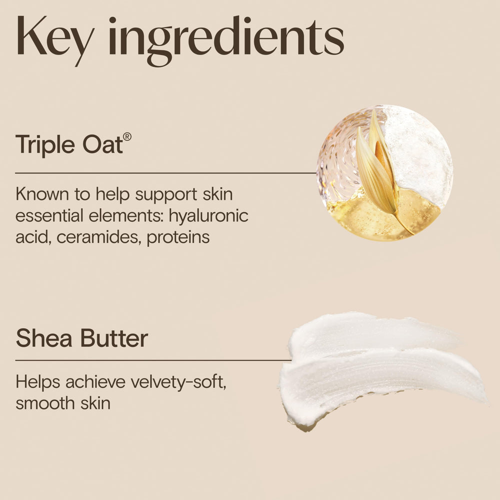Applying Aveeno Skin Relief lotion to dry skin for quick absorption