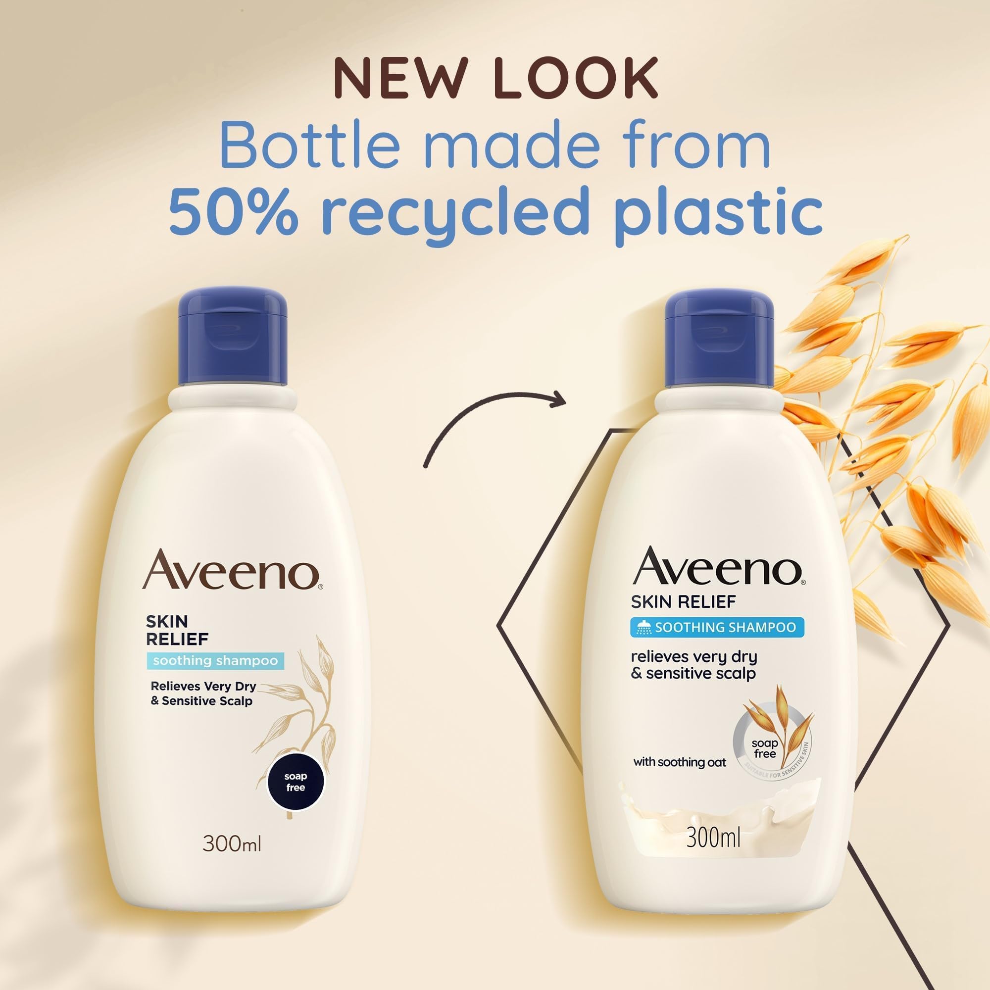 Aveeno Skin Relief Shampoo on bathroom shelf for everyday use