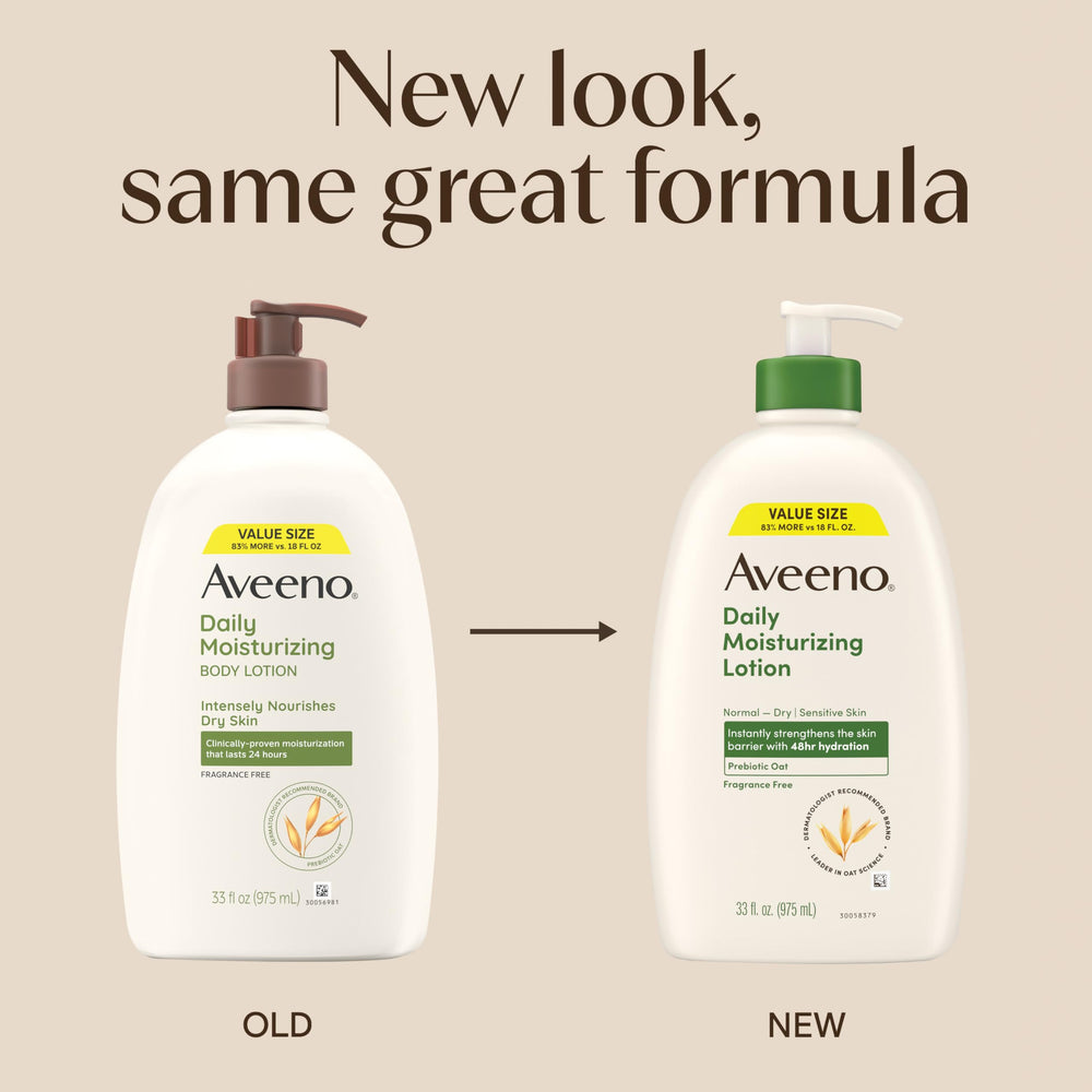 Textura cremosa de Aveeno que se absorbe rápido, ideal para uso diario.