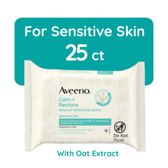 Aveeno toallitas desmaquillantes con avena, eliminan maquillaje sin irritar.