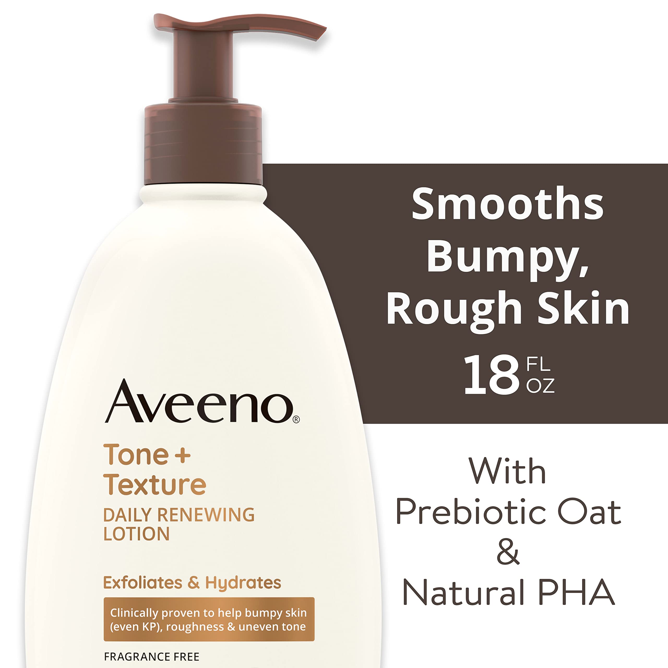 Aveeno Tono y Texture aplicación de crema corporal para uso diario.