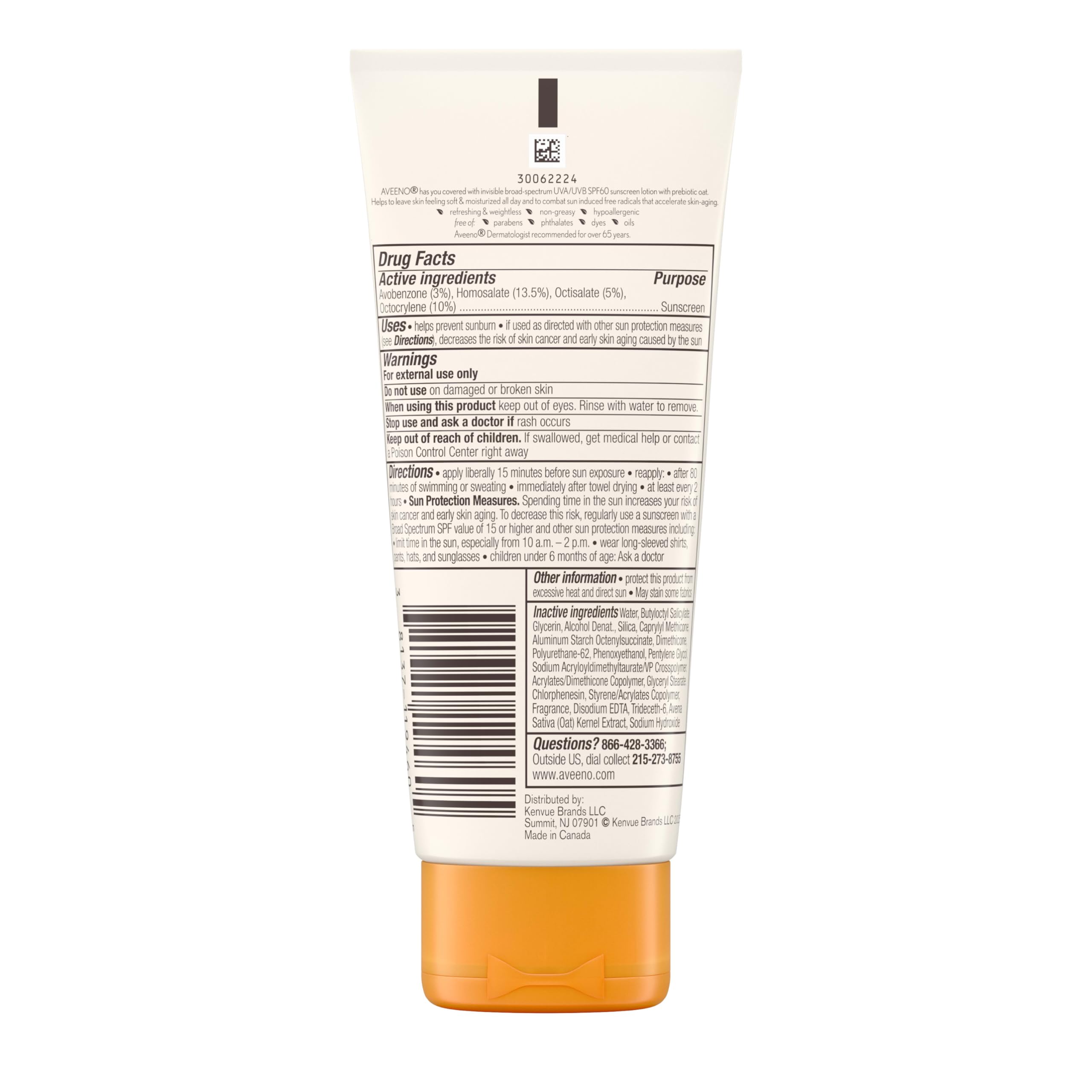 Tubo compacto de viaje Aveeno Protect + Hydrate para exterior.