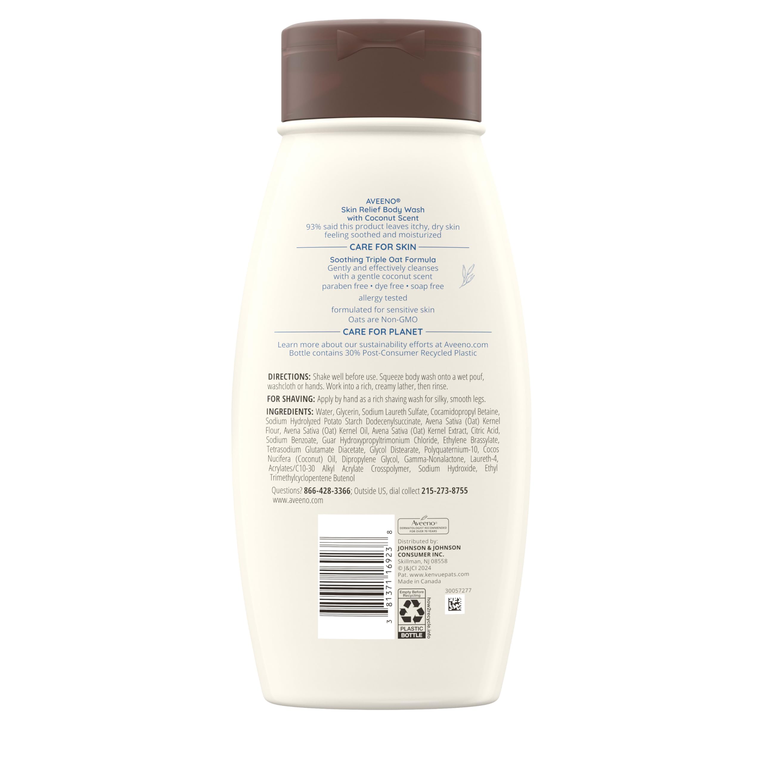 Uso diario con Aveeno Skin Relief para sellar humedad 72 horas.