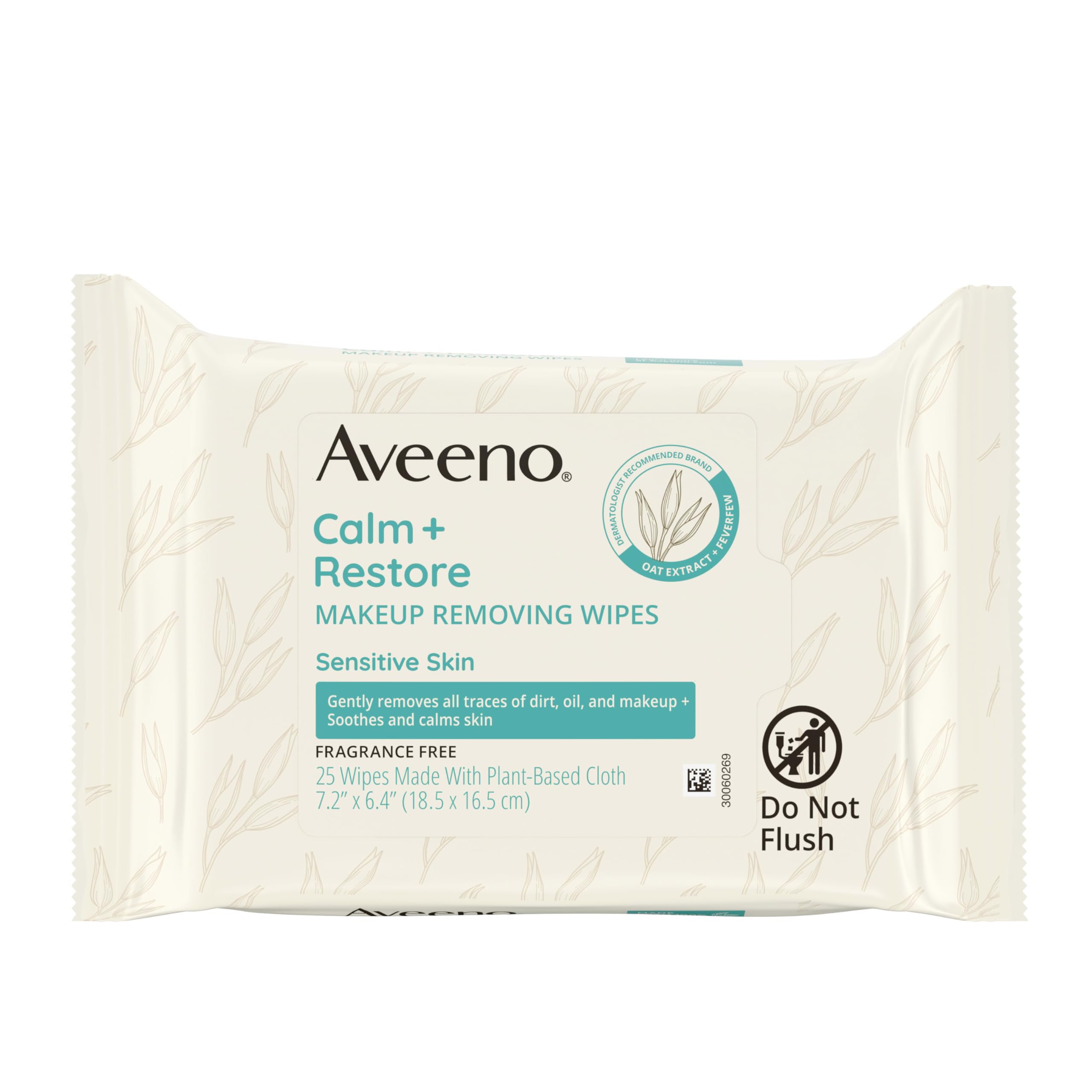 Aveeno Calm and Restore wipes removing waterproof mascara with no residue.