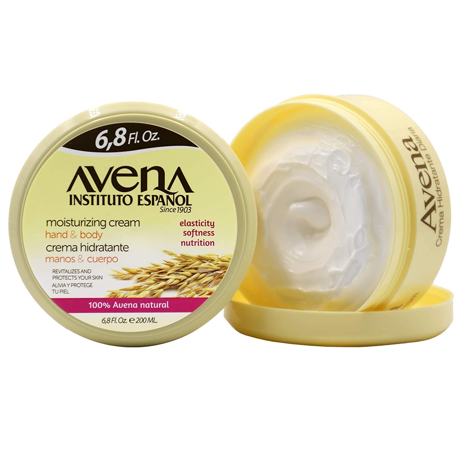 Avena Instituto Espanol crema hidratante de manos y cuerpo, piel suave.