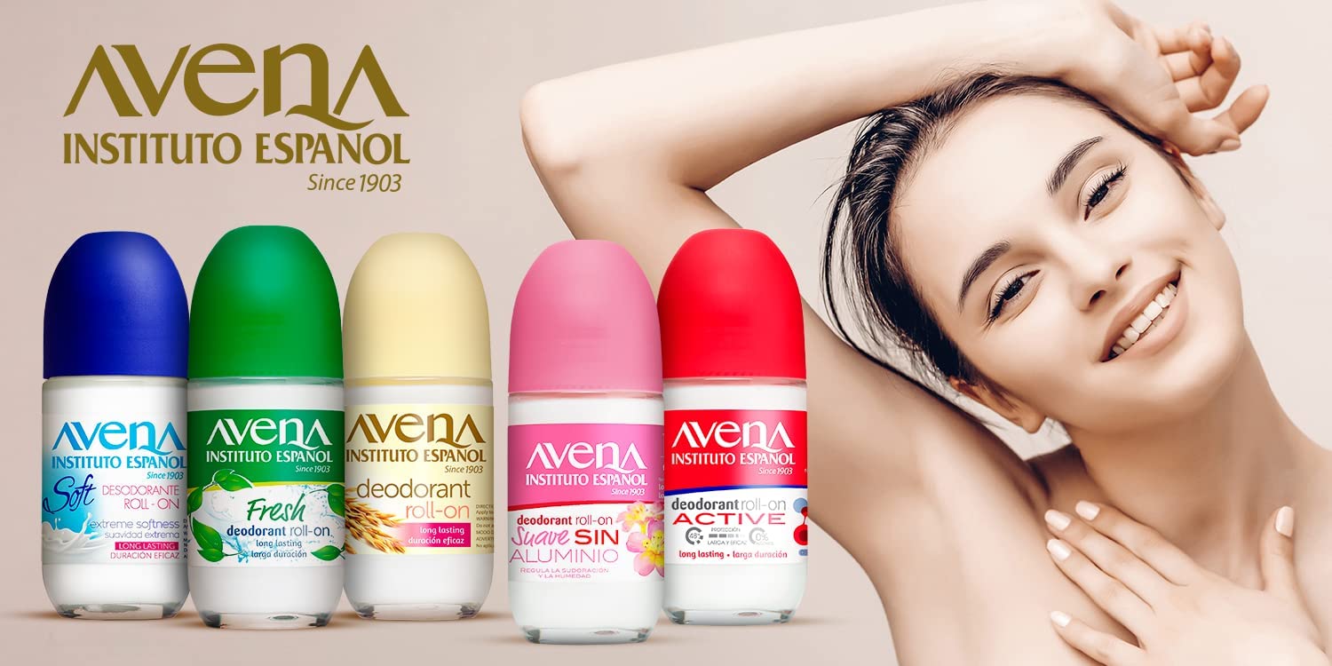 Avena Instituto Español Desodorante Roll-On apto para toda la familia, uso diario