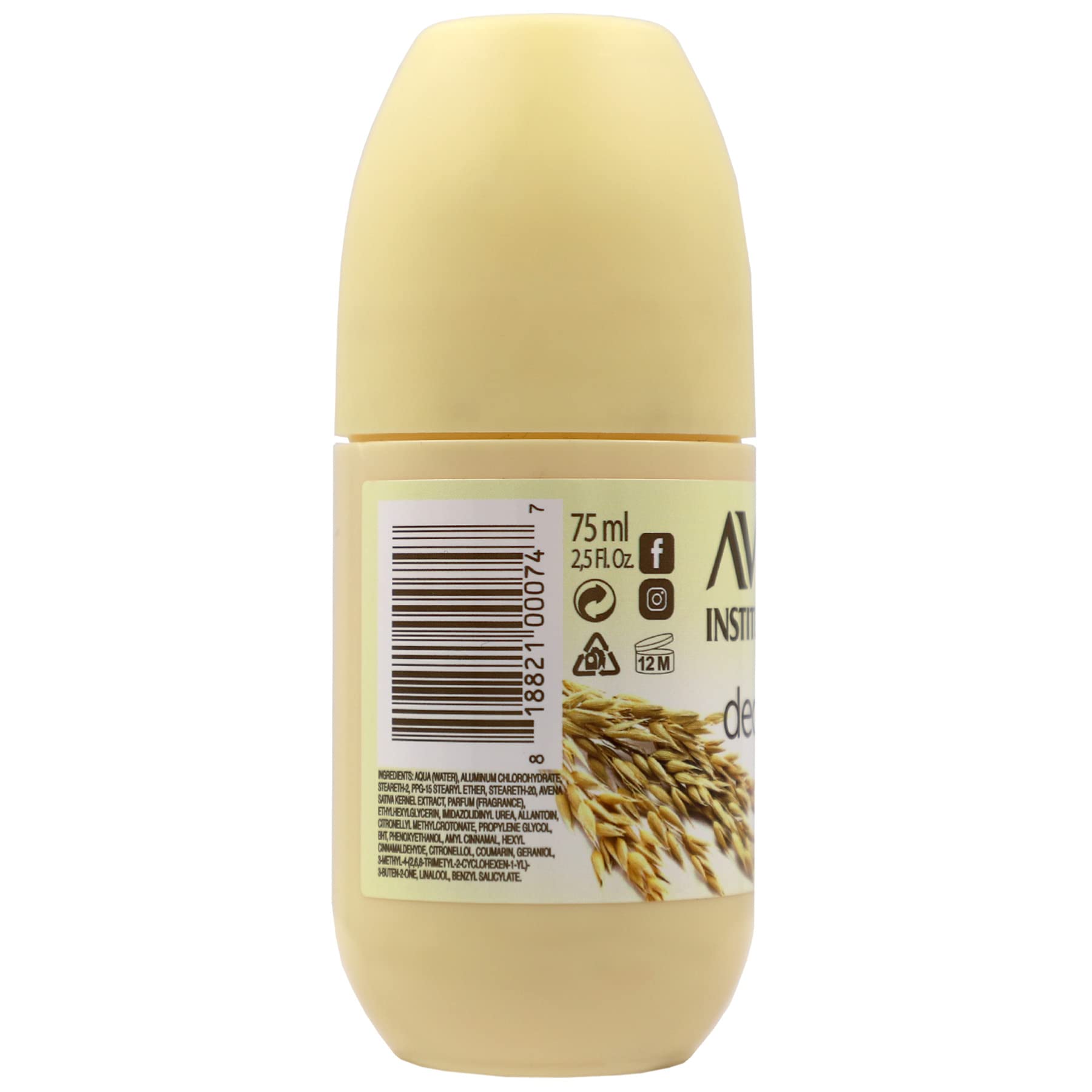 Avena Instituto Español Desodorante Roll-On secado rápido, sin manchas en la ropa