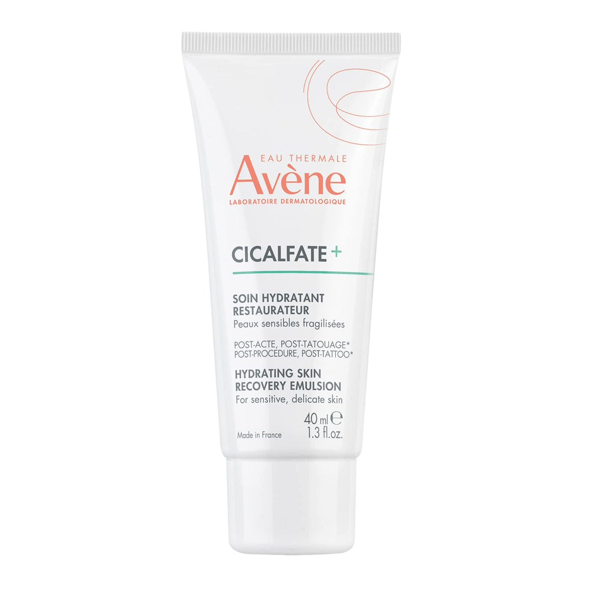 Avène Cicalfate+ emulsion bottle pour for easy application and soothing post-procedure hydration.