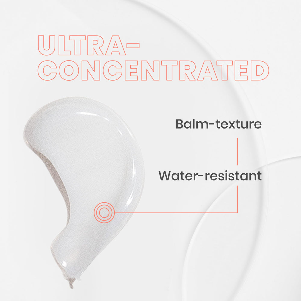 Close-up of the balm texture showing quick absorption and non-sticky finish.