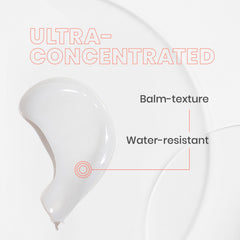 Close-up of the balm texture showing quick absorption and non-sticky finish.