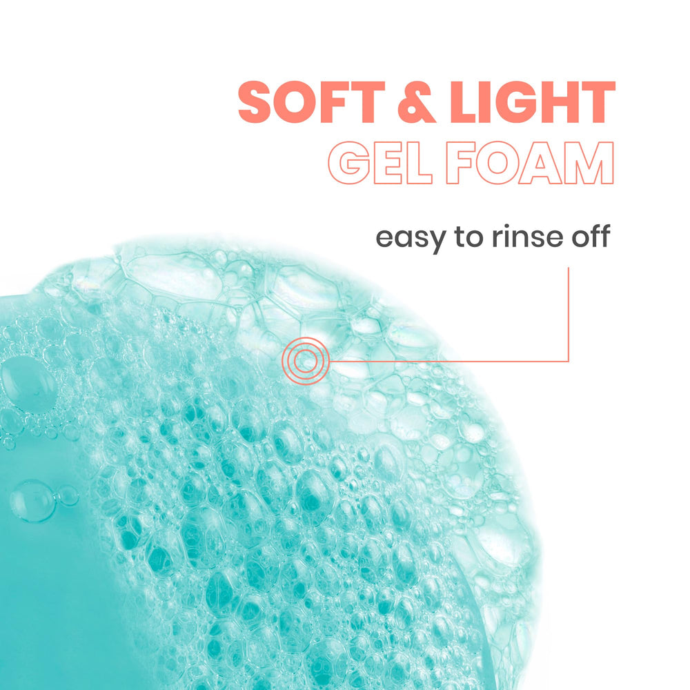 Applying Avène Cleanance Gel on the face during morning routine