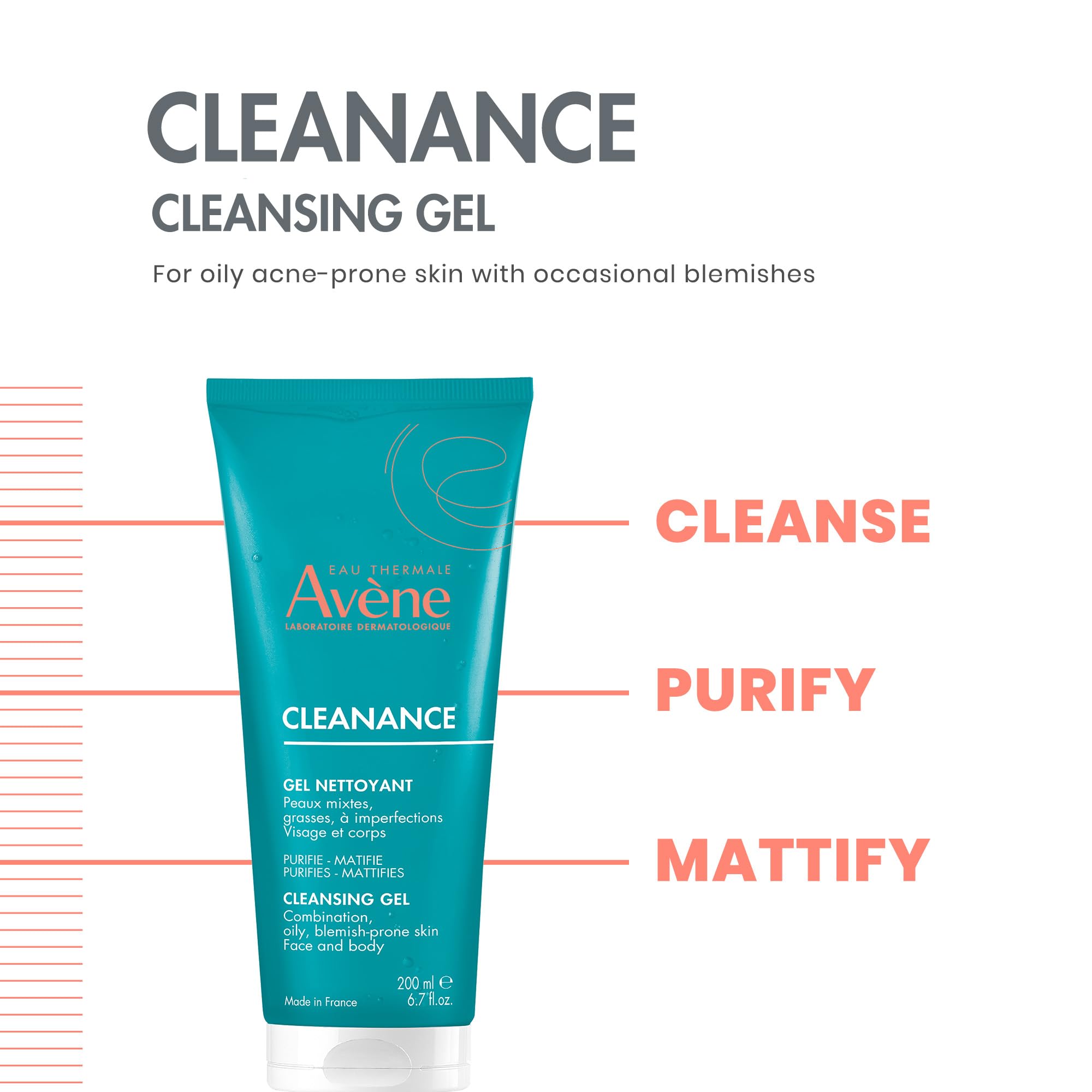Foamy lather from Avène Cleanance Gel for oil control on skin