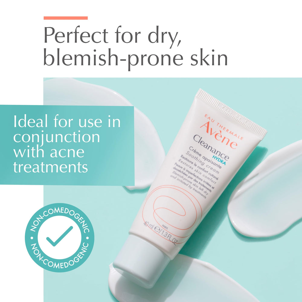 Avène Cleanance HYDRA daily routine application highlights nourishing support post acne therapy