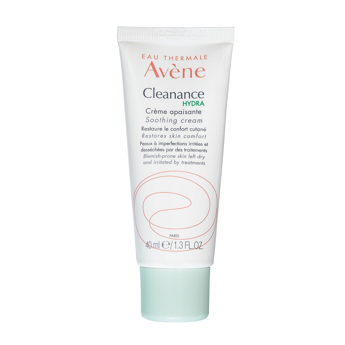 Avène Cleanance HYDRA soothing cream jar close-up for nourished skin after acne treatment