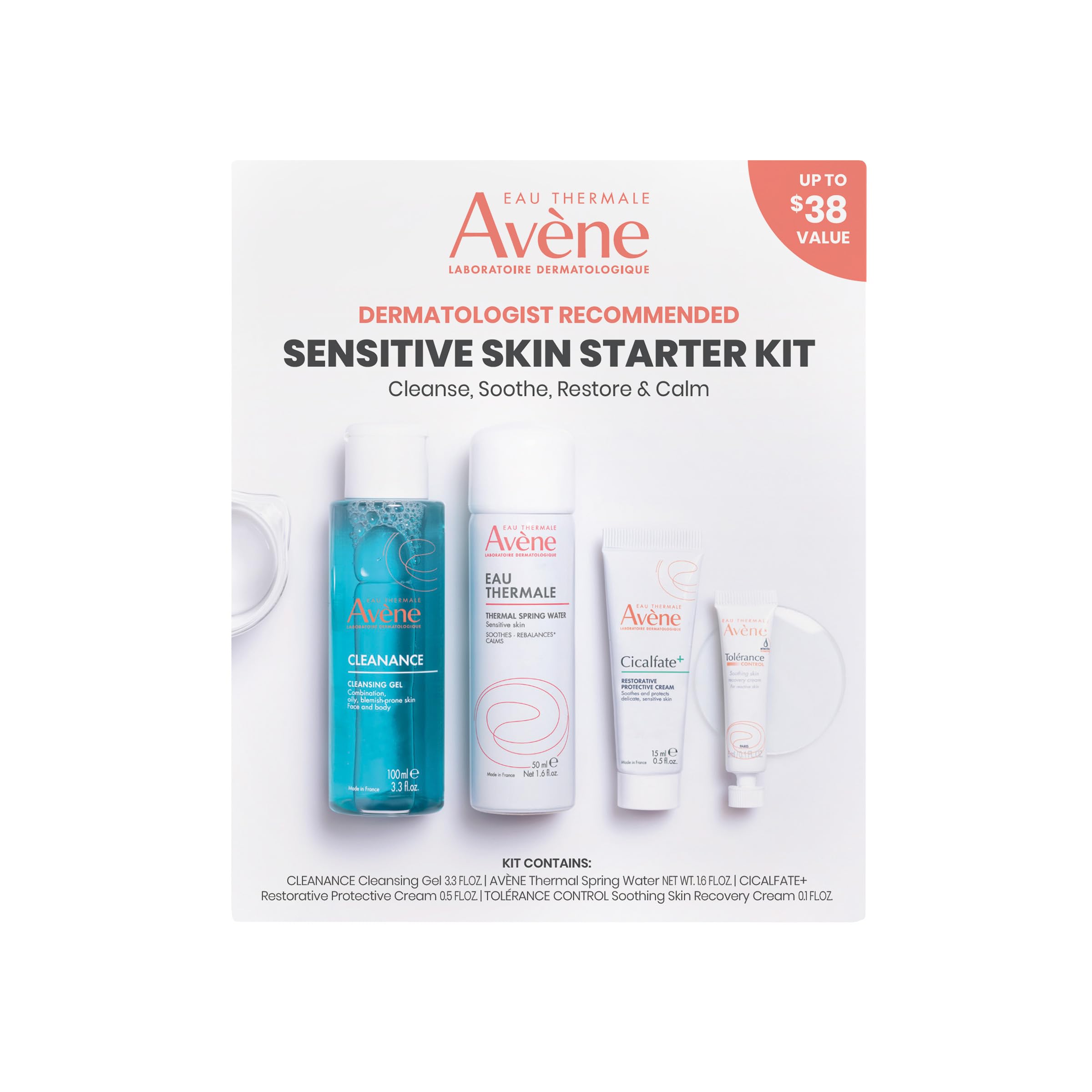 Avène Dermatologist Starter Kit packaging close-up for a gentle sensitivity routine