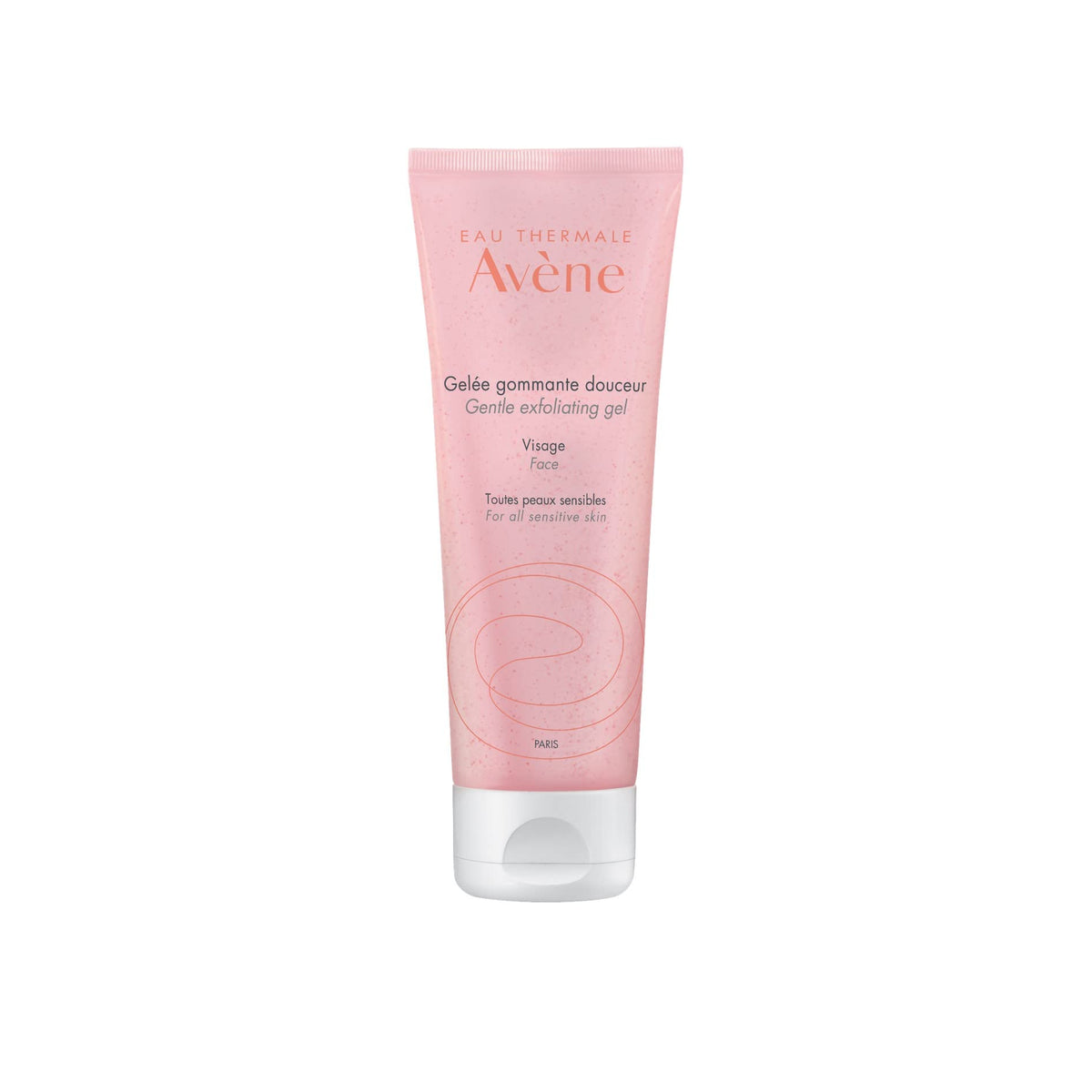 Avène Gentle Exfoliating Gel bottle showing soothing exfoliation for refined pores