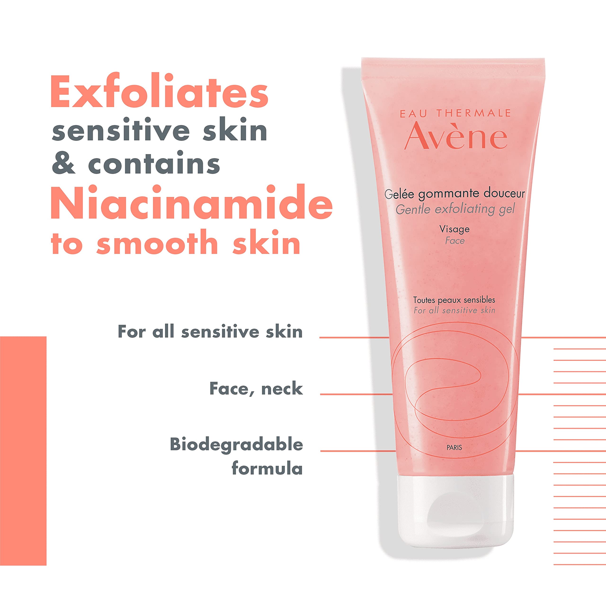 Avène Gentle Exfoliating Gel texture close-up for soft, refreshing application