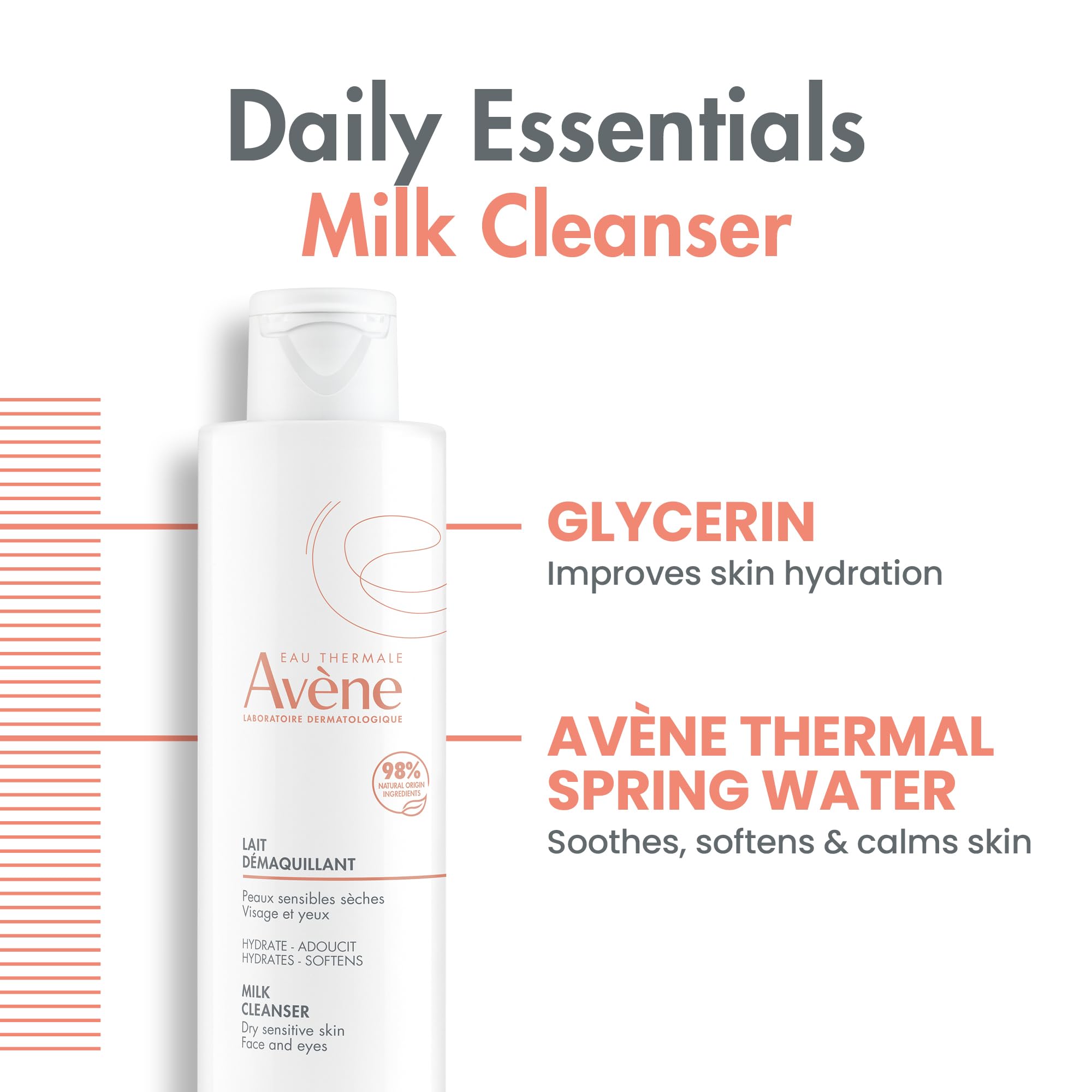 After cleansing with Avène Gentle Milk Cleanser, skin feels balanced and comfortable