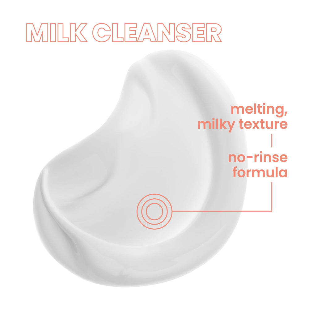 Milky texture being poured demonstrates no rinse cleansing with Avène