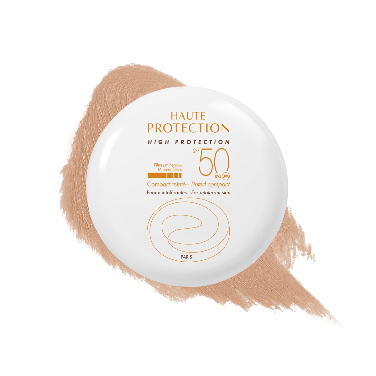 Avène High Protection Beige Tinted Compact front view with matte SPF 50 coverage