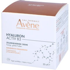 Avène Hyaluron Activ B3 Cream ingredients shot emphasizes niacinamide and hyaluronic acid.