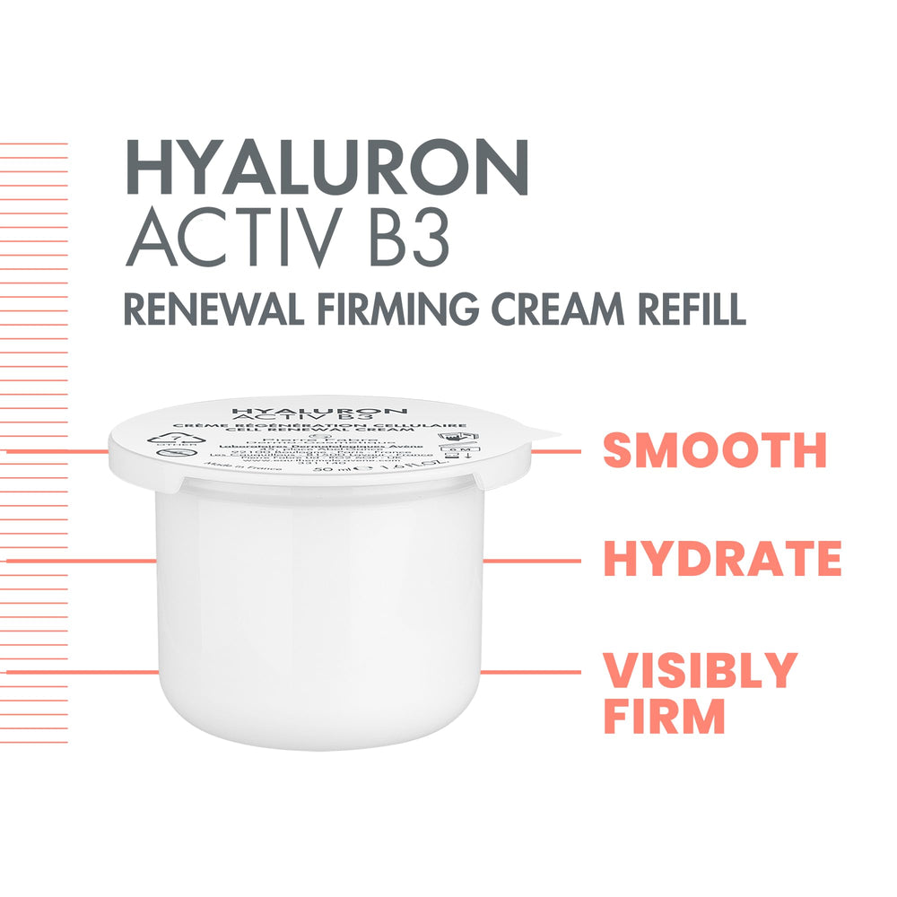 Avène Hyaluron Activ B3 cream texture close-up, velvet finish for smooth skin.