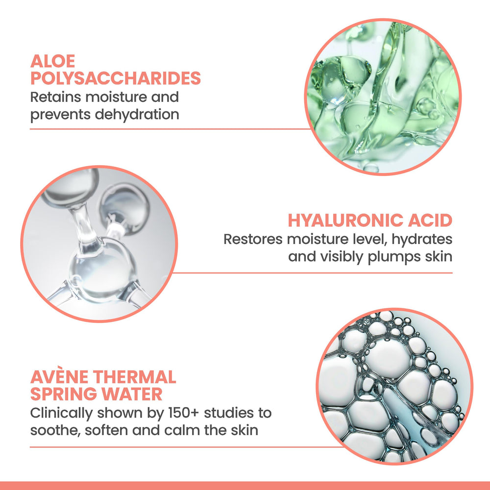 Eye contour area hydrated with Avène Hydrance Aqua-Gel Cream.