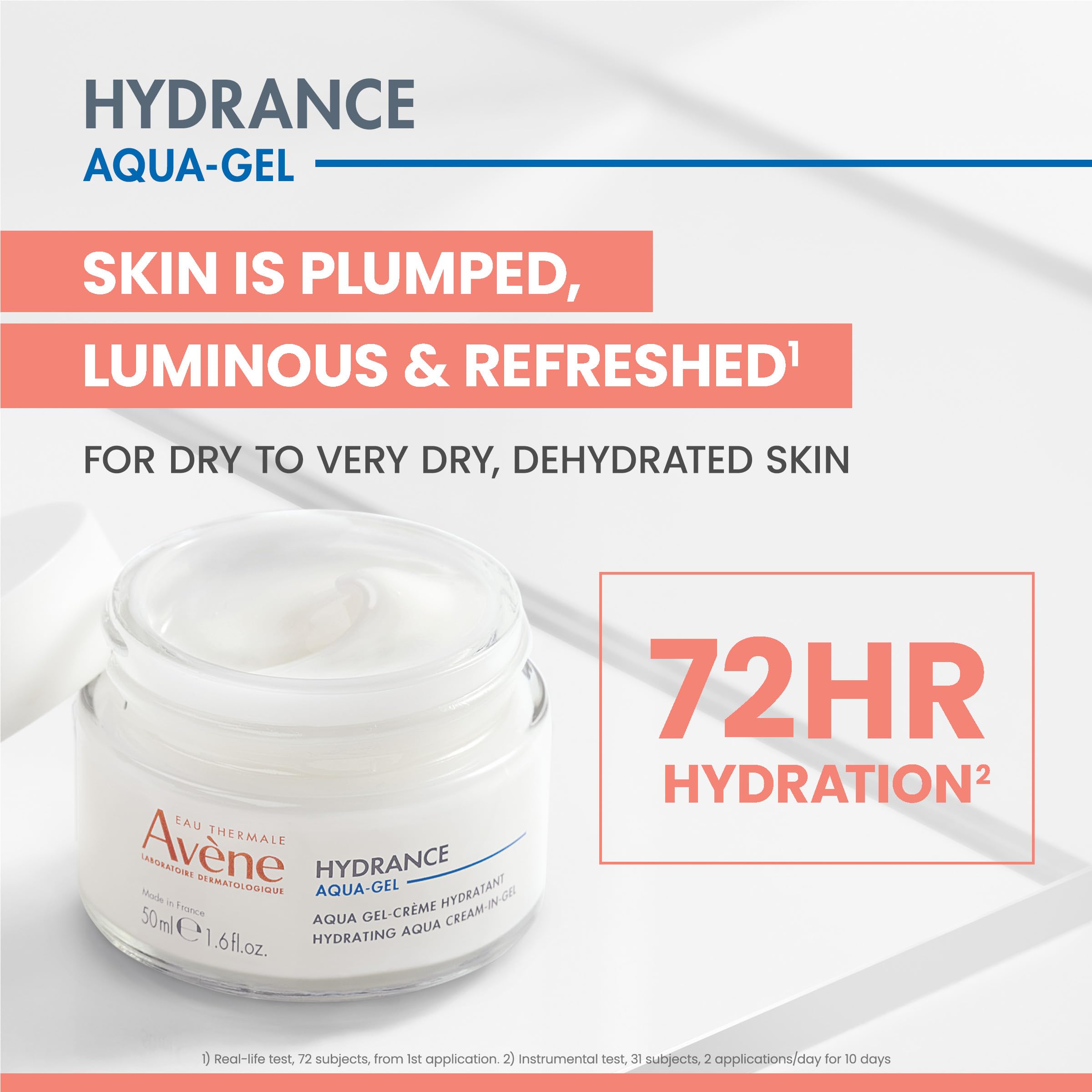 Swirl texture of Avène Hydrance Aqua-Gel Cream on white surface.