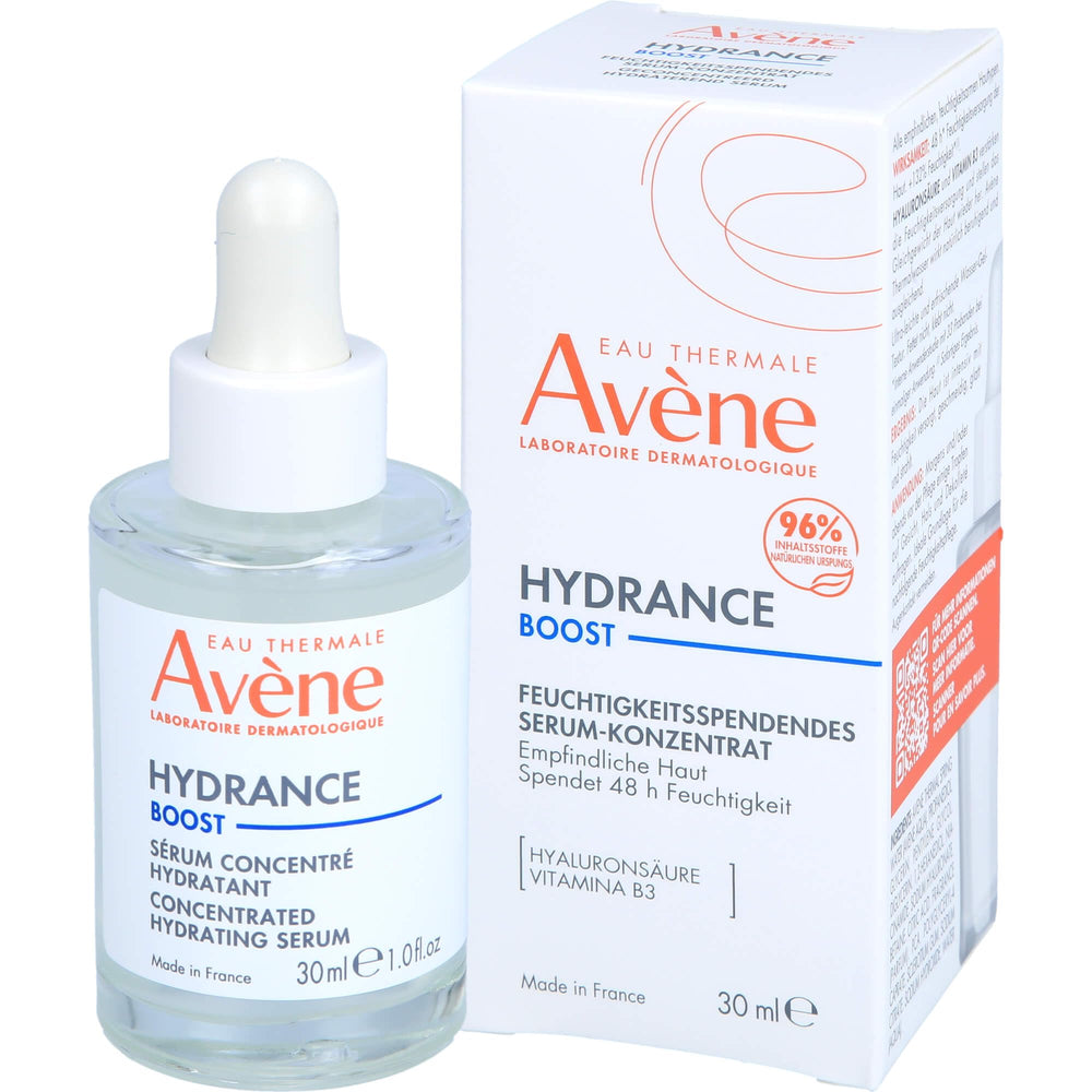 Dropper dispensing precise dose from Avène Hydrance Boost Serum