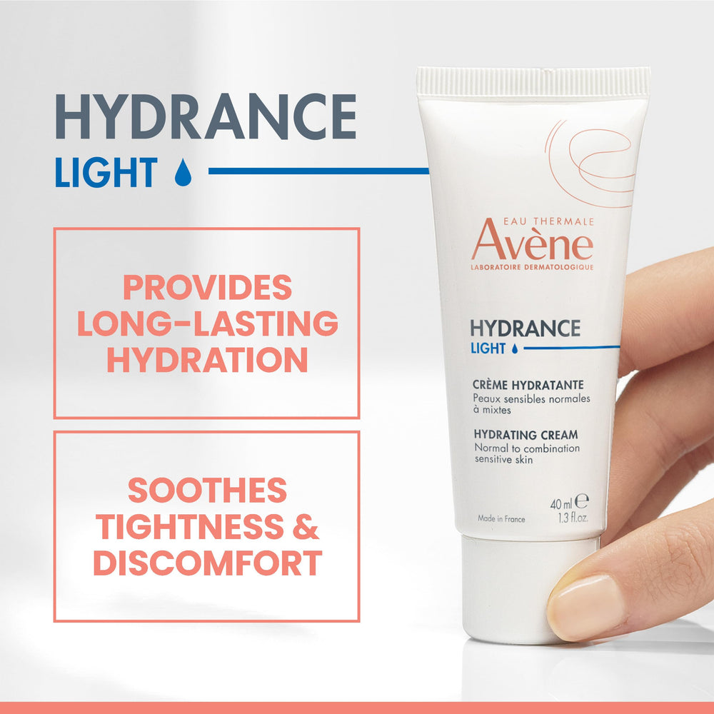 Close-up of Avène Hydrance Light emulsion texture for lightweight hydration