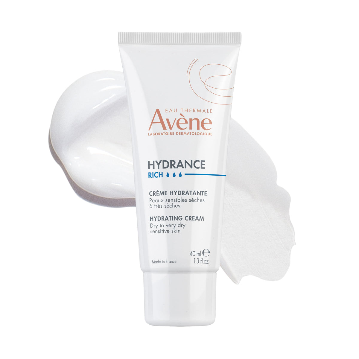 Avène Hydrance Rich Cream jar for deep hydration and soothing skin comfort.