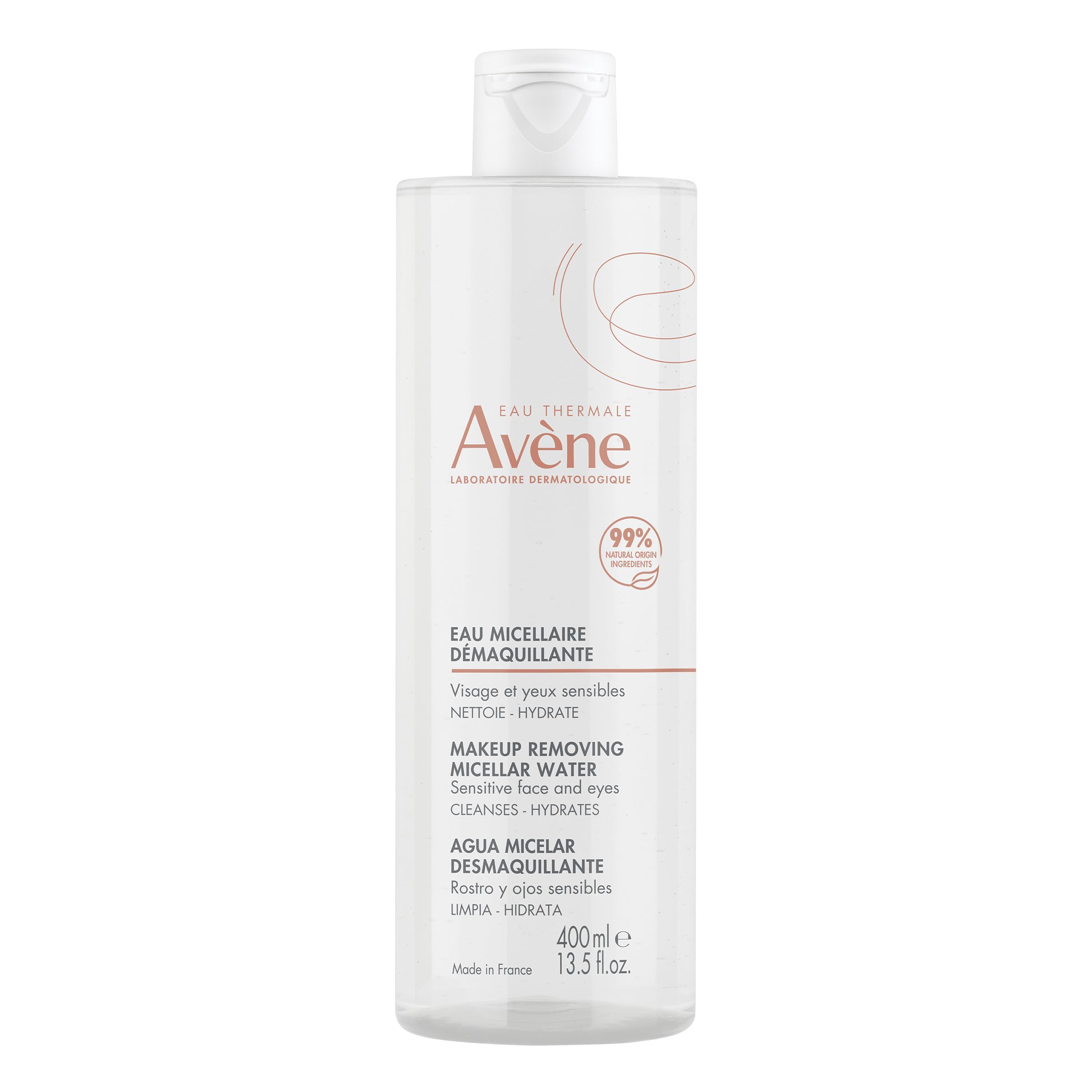 Avène Micellar Lotion bottle close-up ready for cleansing ritual.