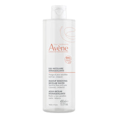 Avène Micellar Lotion bottle close-up ready for cleansing ritual.