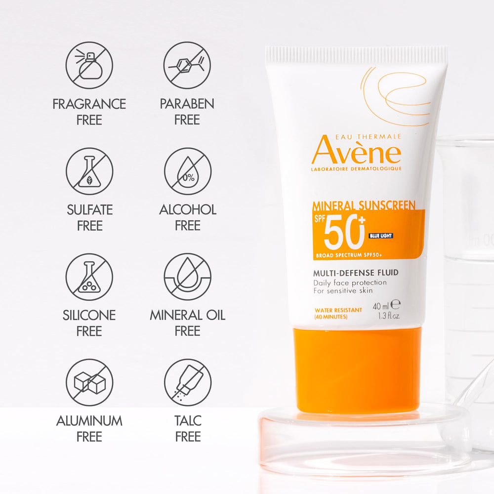 Avène Mineral Sunscreen Fluid antioxidant protection with Niacinamide and Squalane