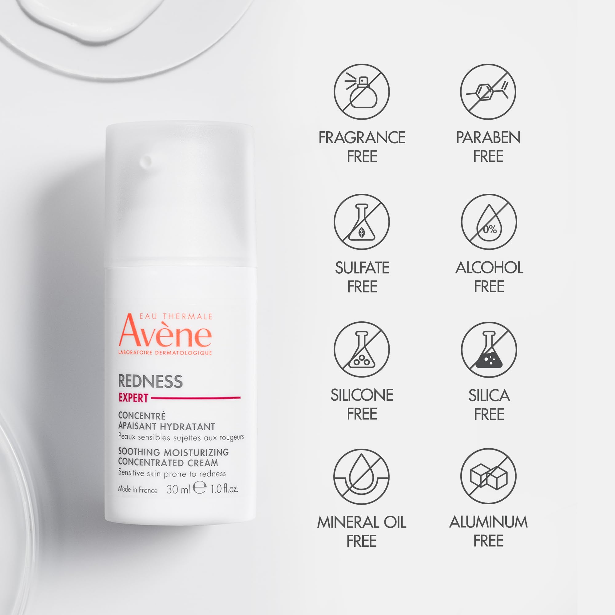 In-use near the face, Avène Redness Expert Concentrate for daily hydration
