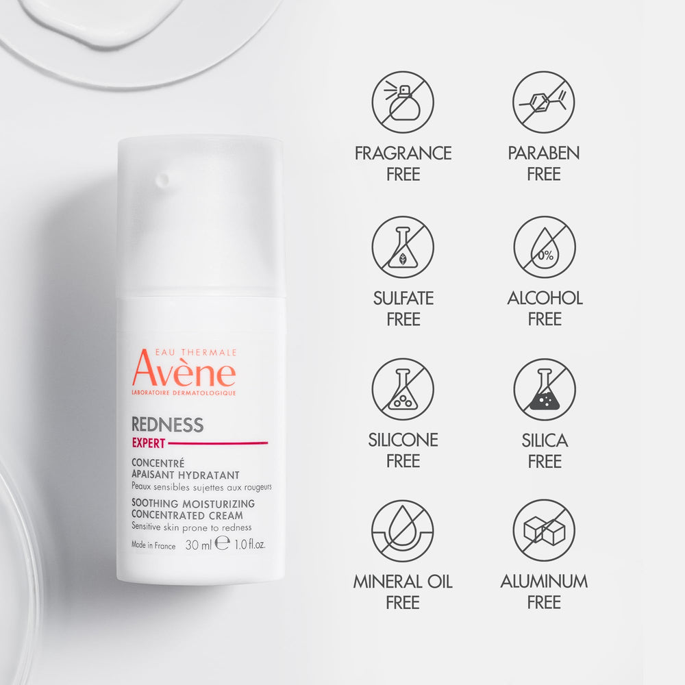 In-use near the face, Avène Redness Expert Concentrate for daily hydration