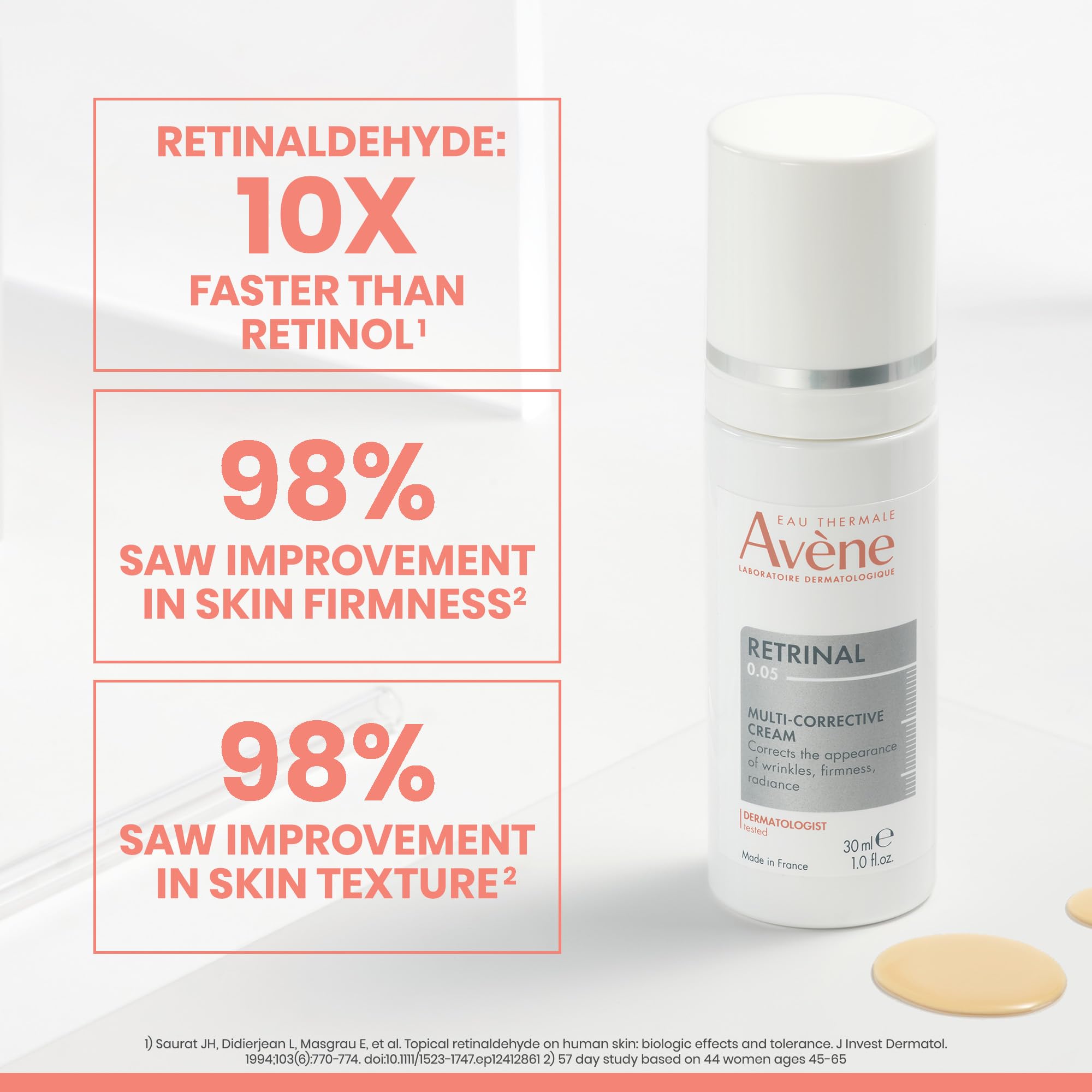Avène Retrinal 0.05% cream jar with rich texture