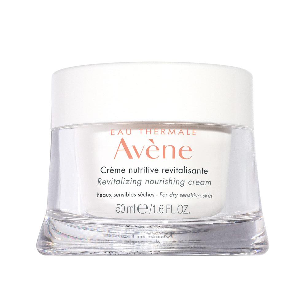 Avène revitalizing nourishing cream bottle showing daily hydration support for dry skin