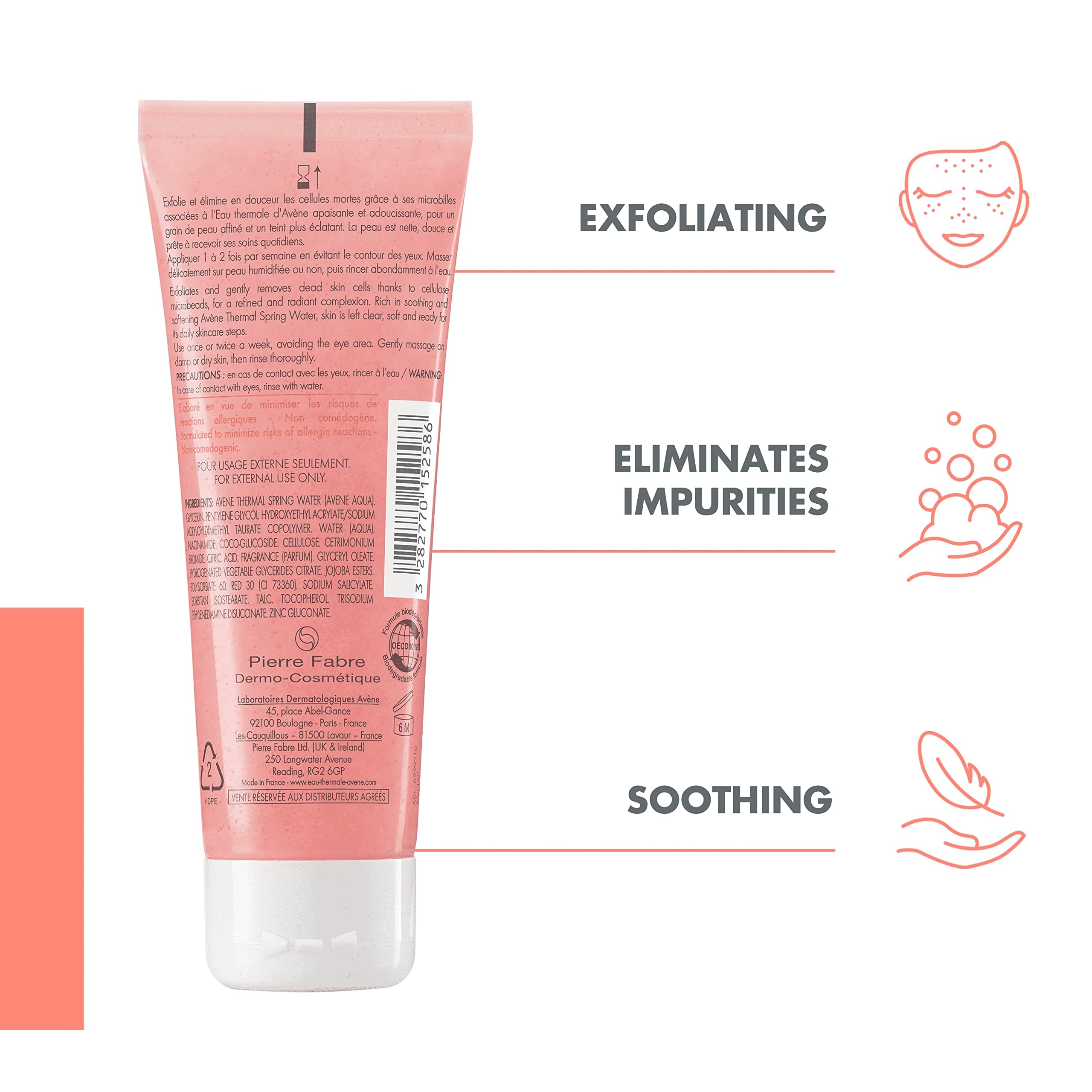 Avène Thermal Spring Water component demonstrates soothing care during use