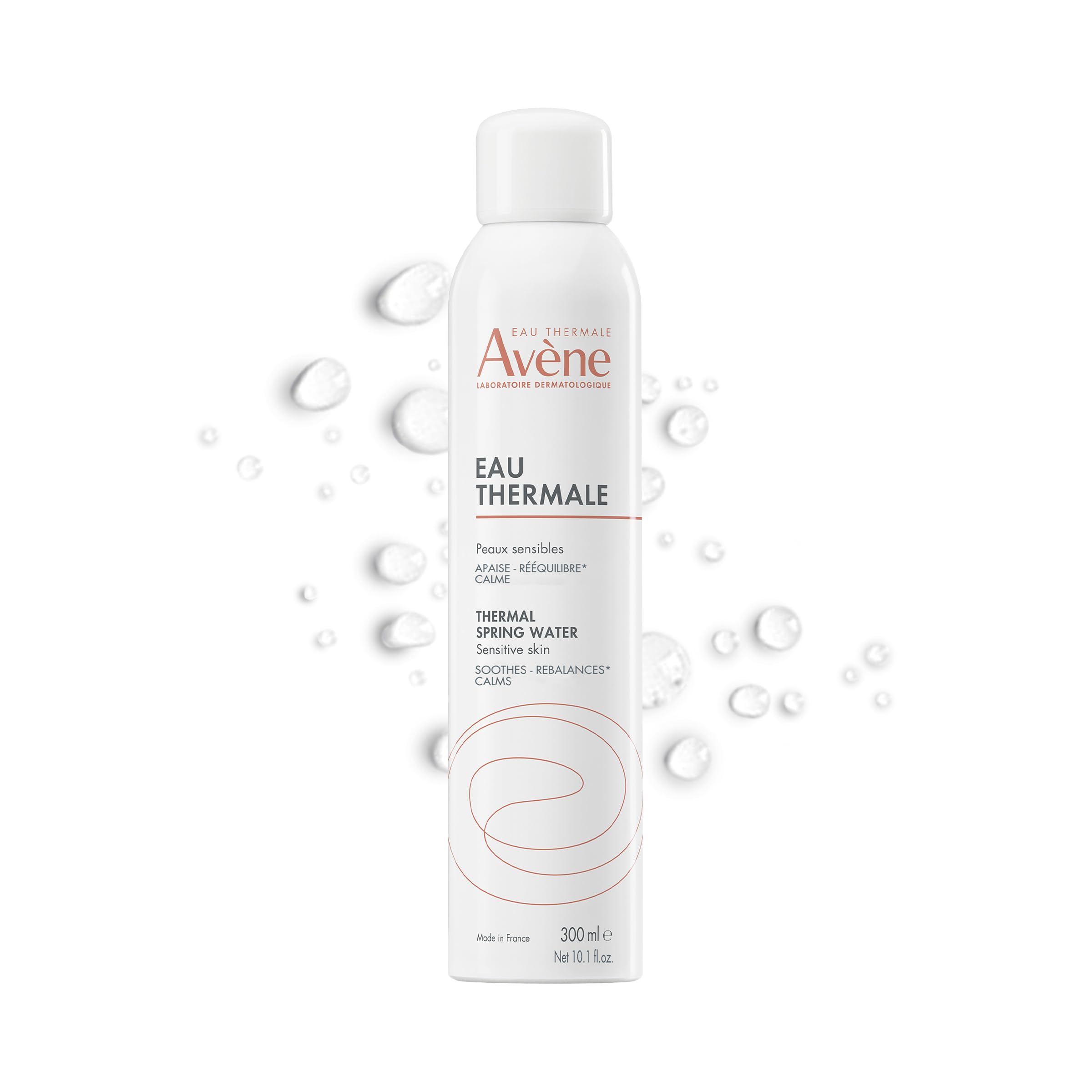 Avène Thermal Spring Water bottle shown for soothing sensitive skin.