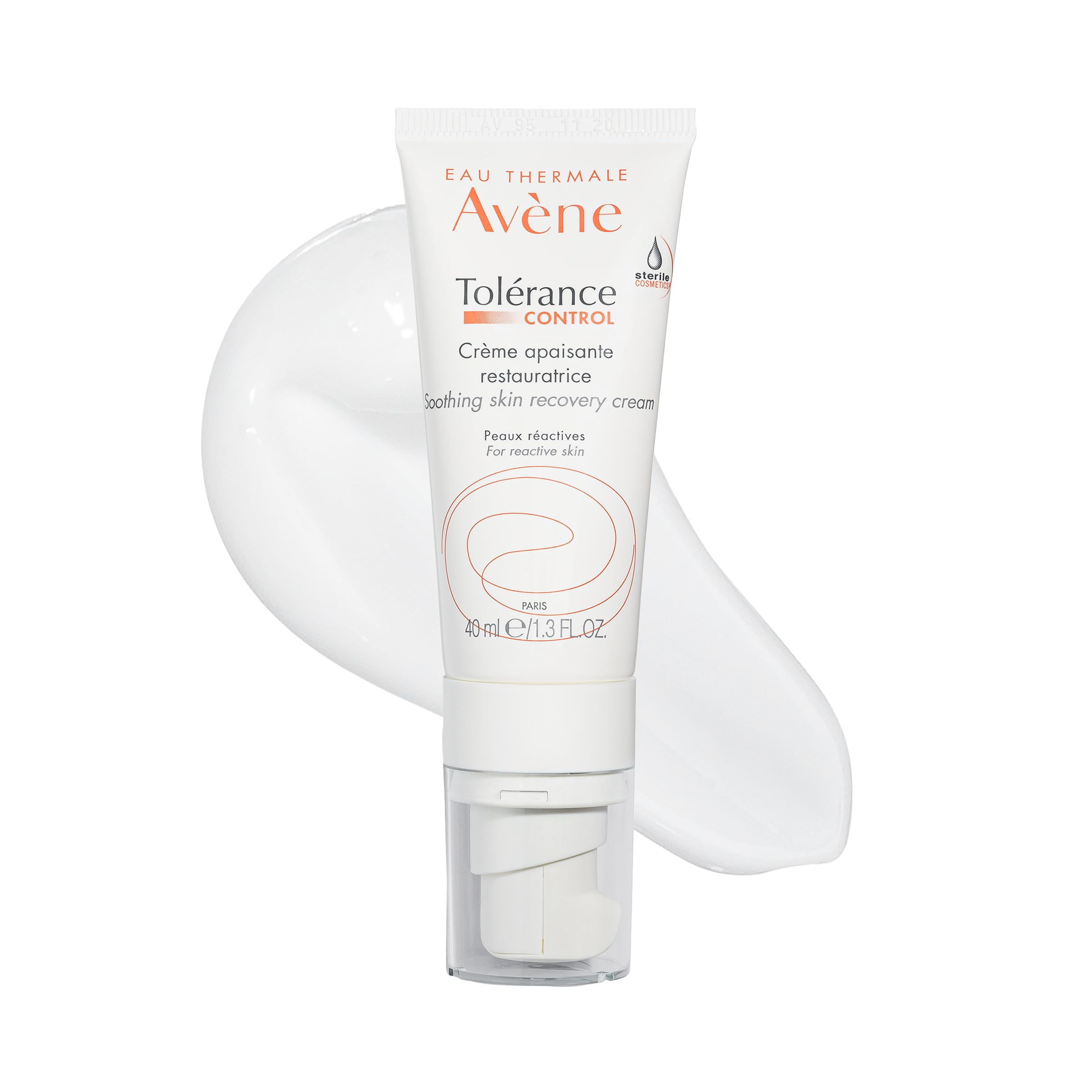 Avène Tolerance Control cream bottle provides fragrance-free soothing hydration for hypersensitive skin.