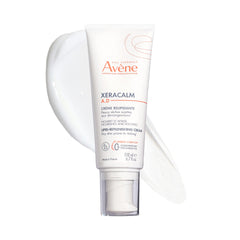 Avène XeraCalm A.D cream jar showcasing fragrance-free formula for sensitive skin.