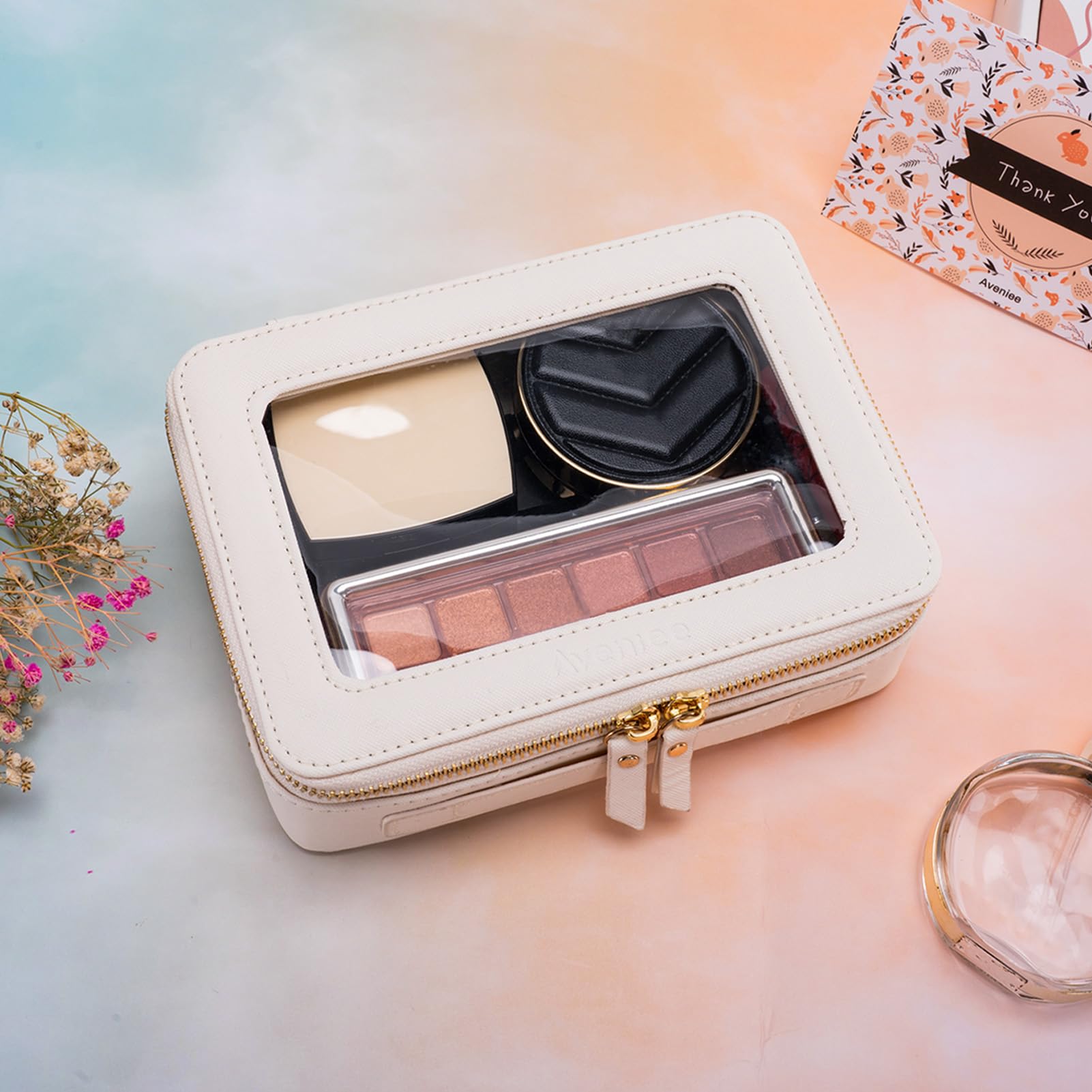 Aveniee Waterproof design protects contents during travel and showers.