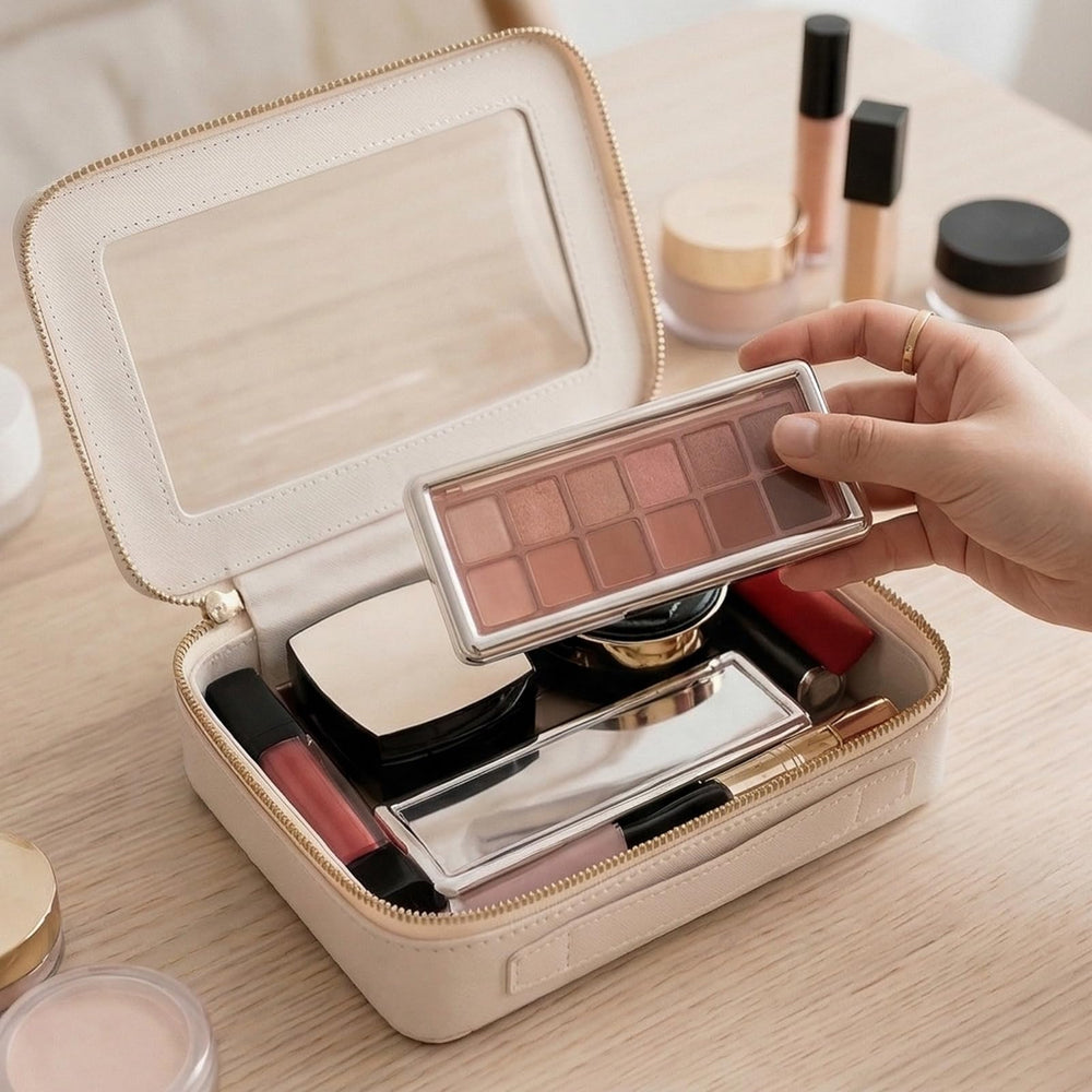 Aveniee Zippered pouch keeps small items organized and accessible.