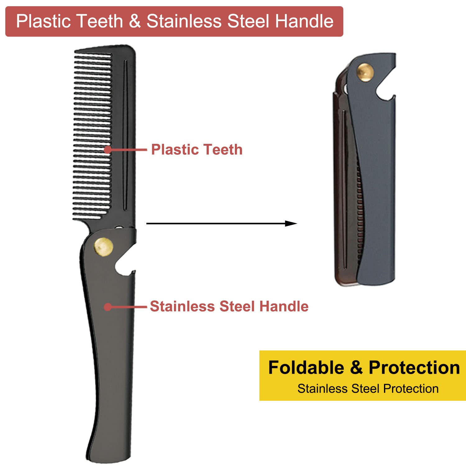 Avenoir folding comb includes a bottle opener for convenient gifts.