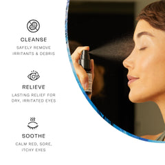 Avenova eyelash cleanser spray applied on lashes for gentle cleansing