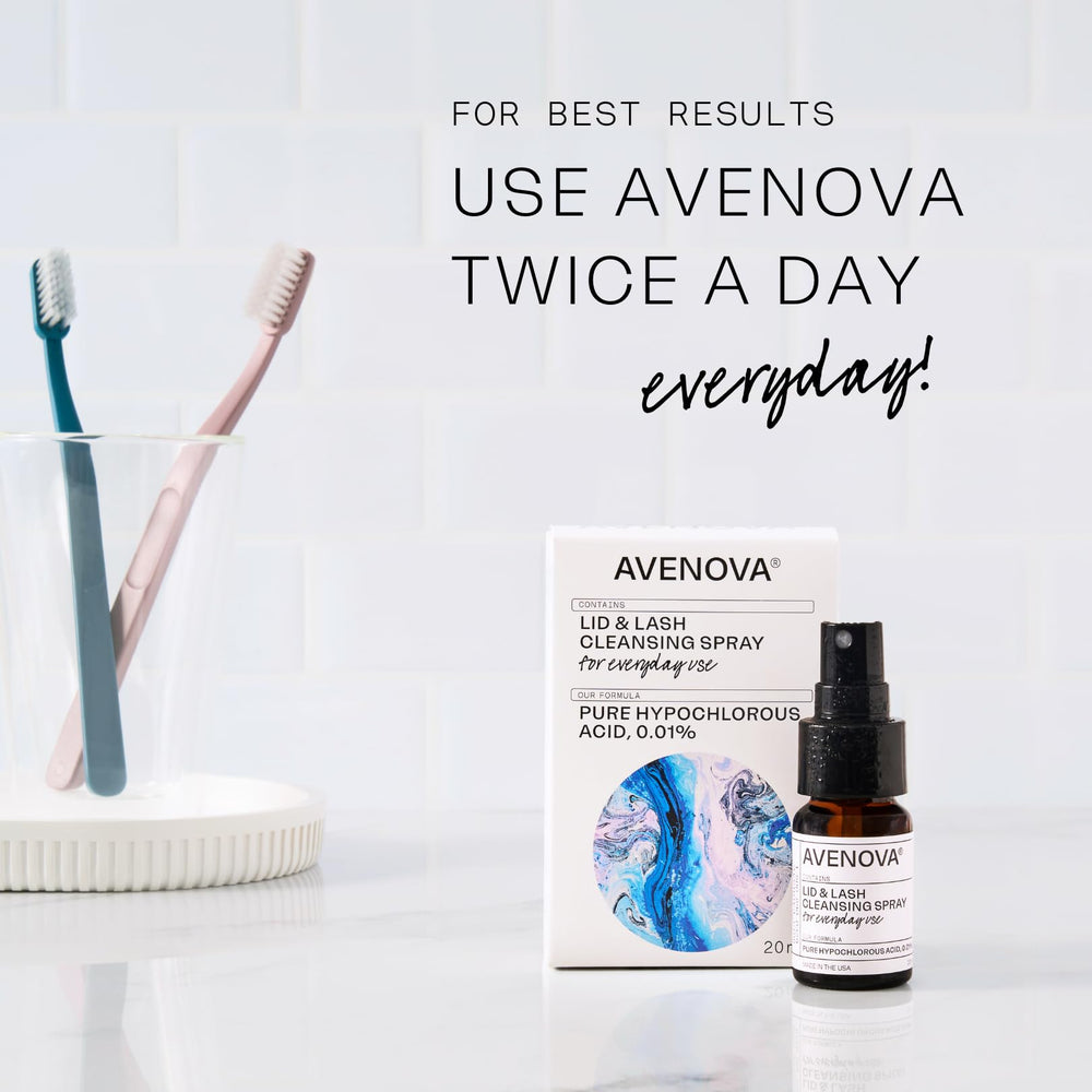 Avenova glass bottle detail reduces plastic exposure