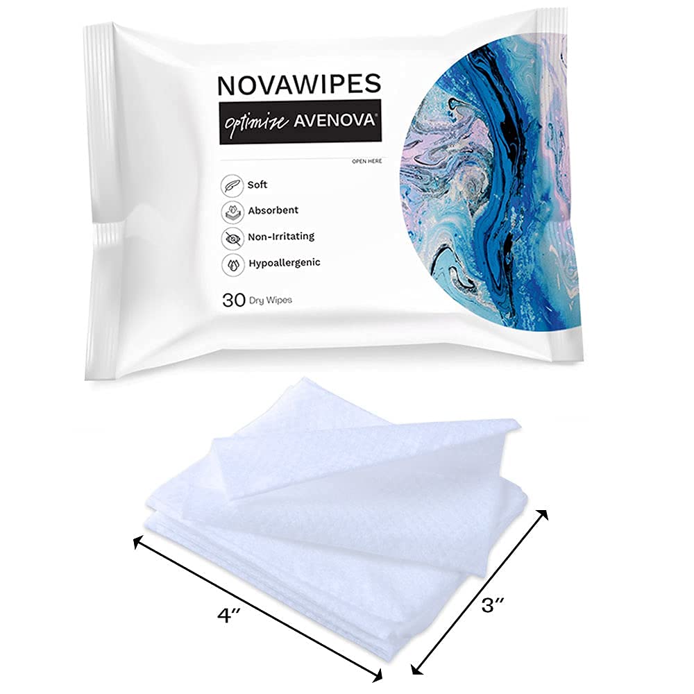 Avenova NovaWipes con superficie grande, permite envolver el dedo y aplicar el limpiador.